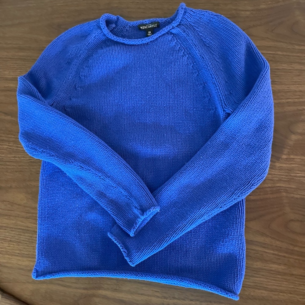 Vibrant blue rolled neck sweater
